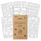 int!rend Schablonen Set - 26 Schablonen zum Zeichnen - Buchstaben Motive Schriftzüge und Sprüche Schablone für Sammelalben, Photoalben, Geschenkalben und mehr