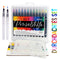 int!rend Brush Pen Set mit 51 Teilen - 24 Aquarellstifte, 2 Wasserstifte, 20 Blätter, 5 Schablonen - Pinselstifte für Kalligraphie & Handlettering