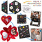 int!rend XXL Geschenkbox Explosionsbox - Mit 5 Fotokarten & 9 Vorlagen + 5 Schablonen + 3 Markern + Stickern & Schleife - Überraschungsbox Geburtstag Fotobox zum selbstgestalten