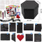 int!rend XXL Geschenkbox Explosionsbox - Mit 5 Fotokarten & 9 Vorlagen + 5 Schablonen + 3 Markern + Stickern & Schleife - Überraschungsbox Geburtstag Fotobox zum selbstgestalten