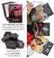 int!rend XXL Geschenkbox Explosionsbox - Mit 5 Fotokarten & 9 Vorlagen + 5 Schablonen + 3 Markern + Stickern & Schleife - Überraschungsbox Geburtstag Fotobox zum selbstgestalten