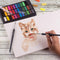 int!rend Aquarellpapier A4 300 g - 30 Seiten Aquarellblock inkl. Wassertankpinsel + 2 Pinsel + Bleistift - Professionelles Watercolor Paper Aquarell & Gouache Mal Block