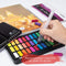 Int!rend Aquarellfarben Set - Ungiftig & Säurefrei - 36 Aquarell Farben + 1 Nylonpinsel + 2 Wassertankpinsel + 15 Blätter Aquarellpapier + 1 Bleistift