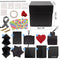 int!rend Geschenkbox Explosionsbox - Inkl. 12 Fotokarten + 5 Themen Schablonen + 3 Markern + Stickern & Schleife - Überraschungsbox zum Geburtstag Fotobox zum selbstgestalten