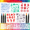 int!rend Brush Pen Set mit 51 Teilen - 24 Aquarellstifte, 2 Wasserstifte, 20 Blätter, 5 Schablonen - Pinselstifte für Kalligraphie & Handlettering