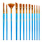 int!rend Pinselset 16-teilig - 12 Premium Malpinsel + 2 Mischpaletten + 1 Schwamm + 1 Bleistift - Set Künstler Pinsel für Acrylfarben Aquarell Ölfarben - Zubehör Malen & Schule