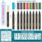 int!rend Premium Metallic Marker Set | 10 Metallic Stifte mit feiner Spitze, 5 Schablonen, DIY Fotoalbum Metallic Marker pen, Scrapbooking, schwarzes u. weißes Papier, Bemalen von Steinen, Holz, Glas