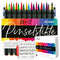 int!rend Brush Pen Set mit 51 Teilen - 24 Aquarellstifte, 2 Wasserstifte, 20 Blätter, 5 Schablonen - Pinselstifte für Kalligraphie & Handlettering