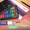 Int!rend Aquarellfarben Set - Ungiftig & Säurefrei - 36 Aquarell Farben + 1 Nylonpinsel + 2 Wassertankpinsel + 15 Blätter Aquarellpapier + 1 Bleistift