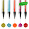 int!rend 33er Gelstifte Set, 30 Gel Stifte I darunter 5 Pastell, 7 Glitzer, 4 Neon und 8 Metallic Pens + 3 Schablonen I optimal für Malbuch, Bilder, Mandala, Fotoalbum