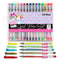 int!rend 33er Gelstifte Set, 30 Gel Stifte I darunter 5 Pastell, 7 Glitzer, 4 Neon und 8 Metallic Pens + 3 Schablonen I optimal für Malbuch, Bilder, Mandala, Fotoalbum